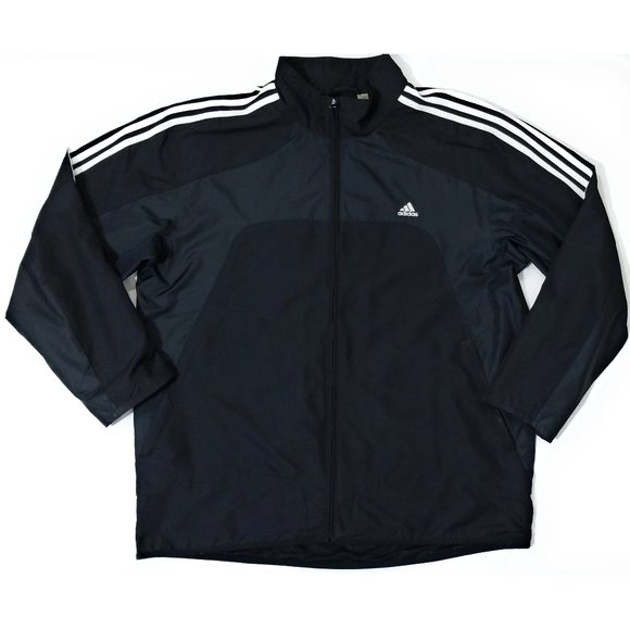 ADIDAS Mens Trio Black Full Zip Windbreaker Soccer Jacket Coat Size XL - Picture 4 of 7